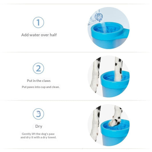 Dog paw cleaner cup with silicone bristles