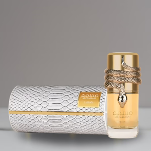 Lattafa Musamam White Intense perfume bottle and case