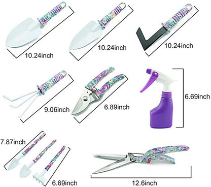 Purple garden tools with ergonomic handles