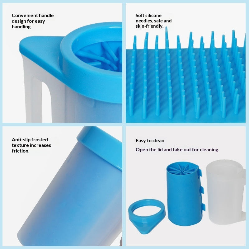Portable dog paw cleaning accessory