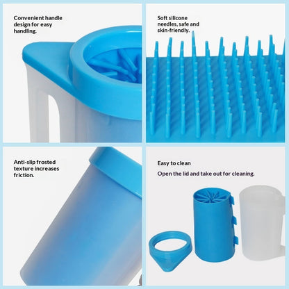 Portable dog paw cleaning accessory