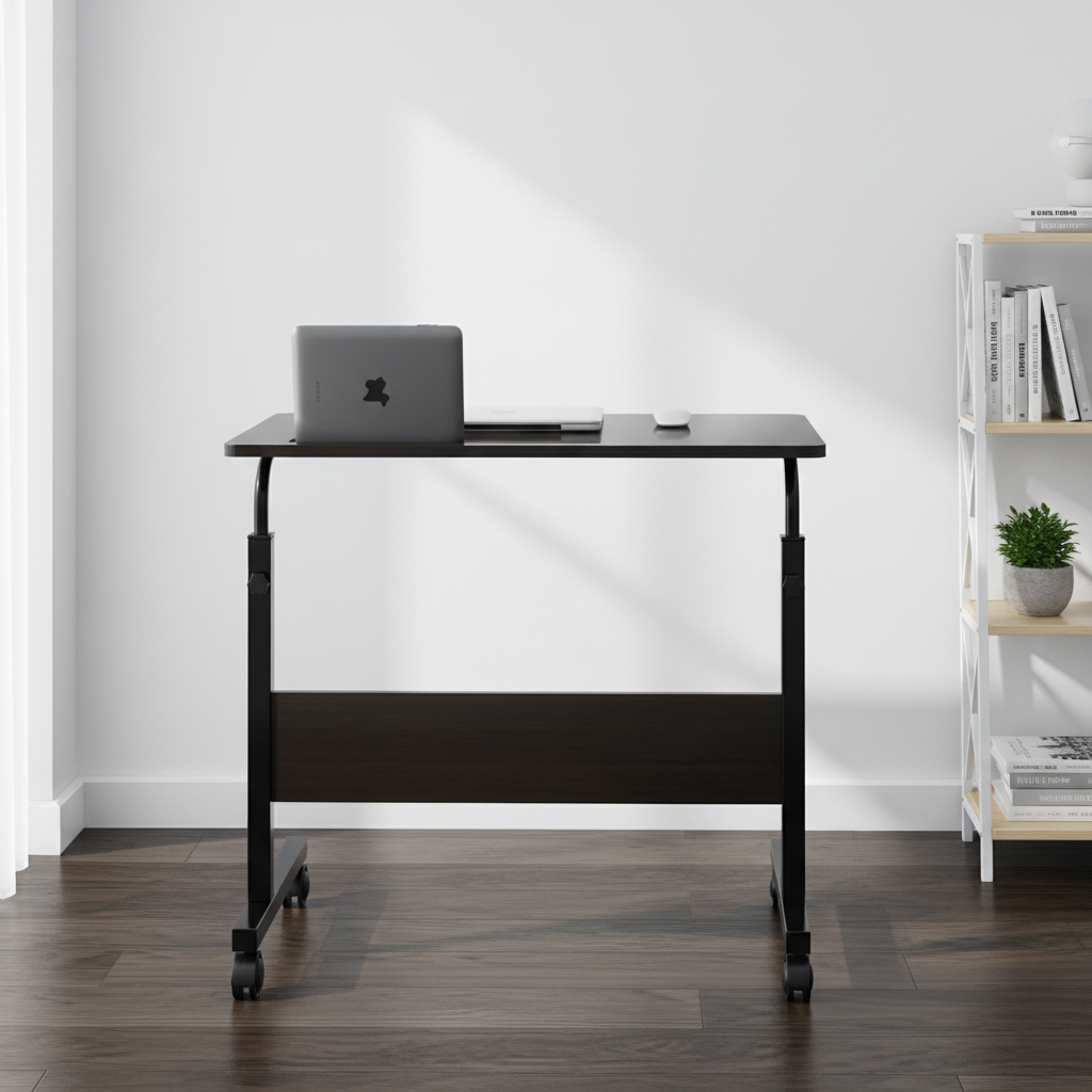 Adjustable rolling laptop desk