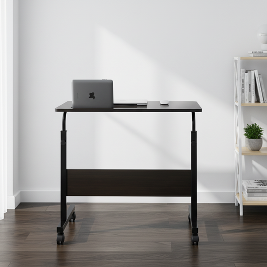 Adjustable rolling laptop desk