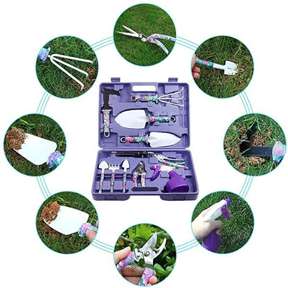 Floral print gardening tools