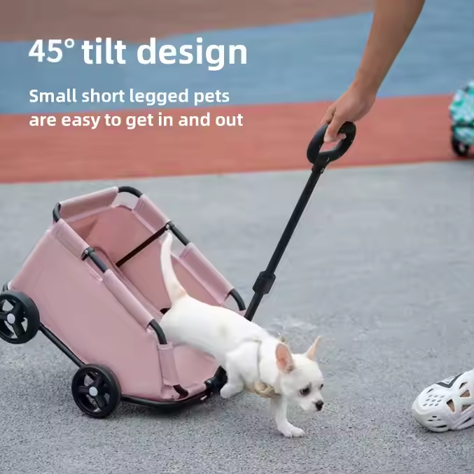 Pet stroller wagon handle and wheels
