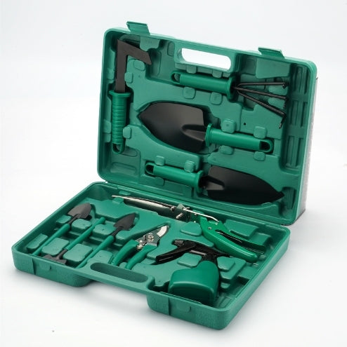 10 piece green gardening tool set