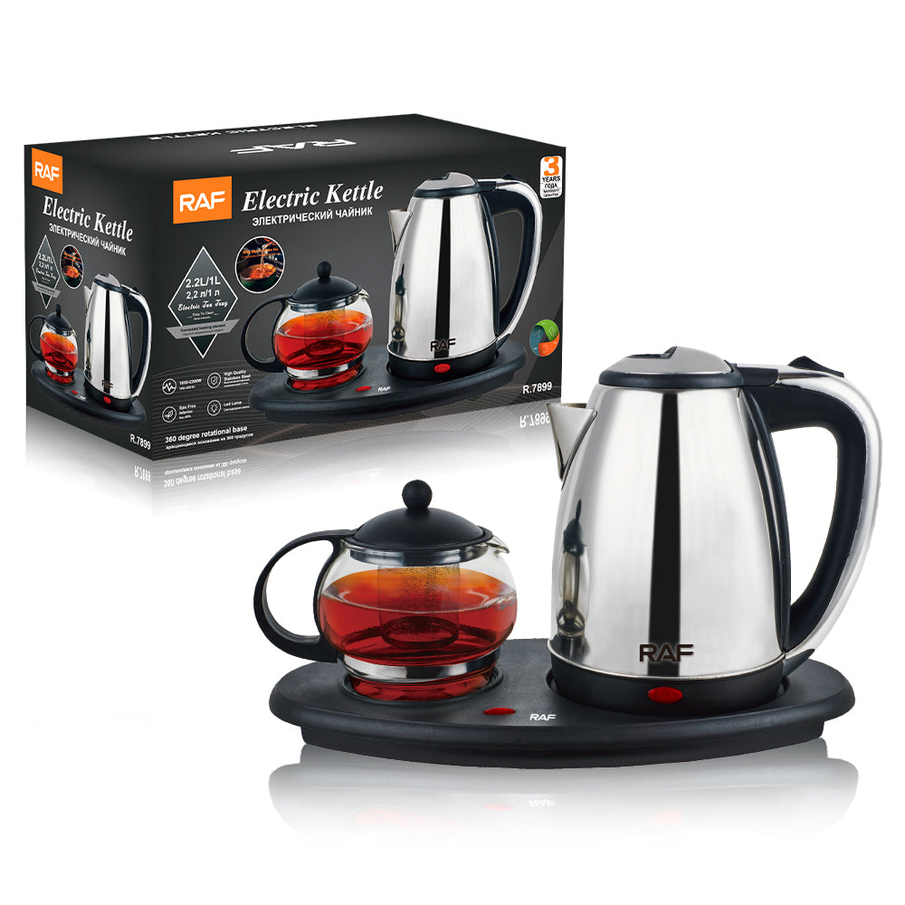 RAF R.7899 2-in-1 Electric Kettle & Tea Maker Set – 2.2L Kettle with 1L Glass Teapot