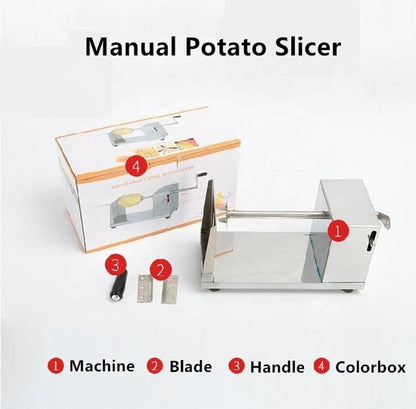 H001 Manual Stainless Steel Spiral Potato Slicer – Tornado Potato & Curly Fry Cutter
