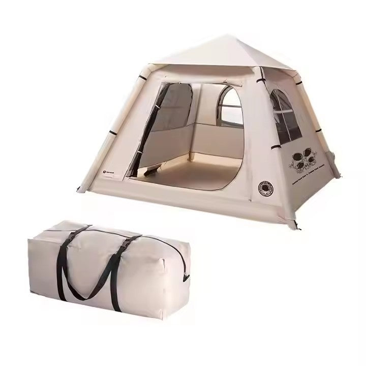 Glamping tent interior and ventilation