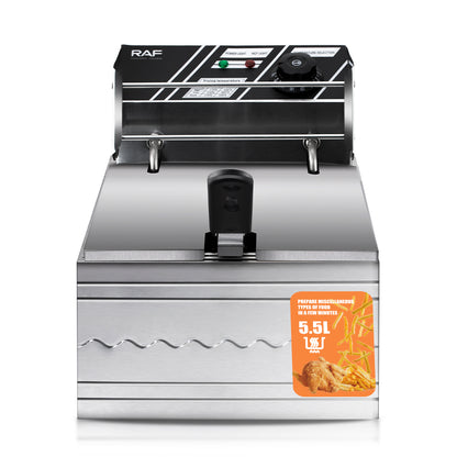 RAF R.5220 Electric Deep Fryer – 5.5L Stainless Steel, 2500W