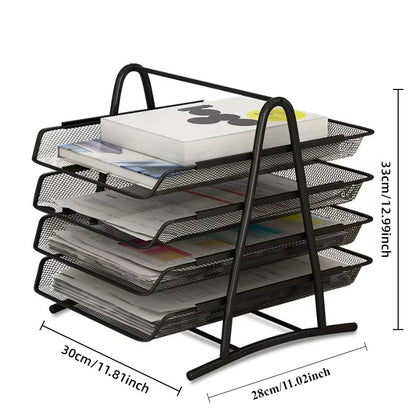 black metal desk file organizer