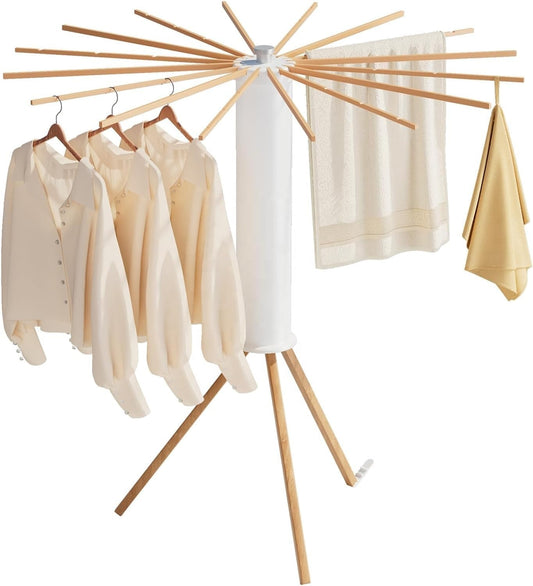 Rotating tripod clothes drying rack