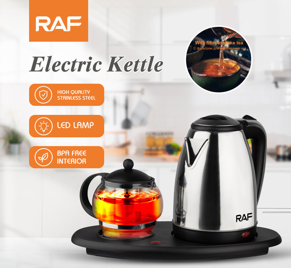 RAF R.7899 2-in-1 Electric Kettle & Tea Maker Set – 2.2L Kettle with 1L Glass Teapot
