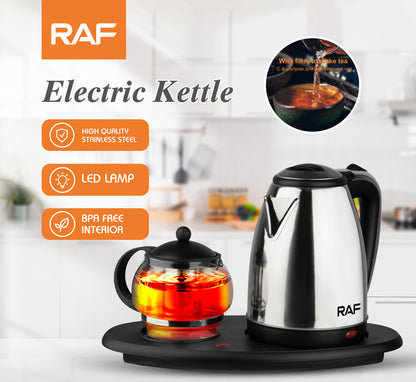 RAF R.7899 2-in-1 Electric Kettle & Tea Maker Set – 2.2L Kettle with 1L Glass Teapot