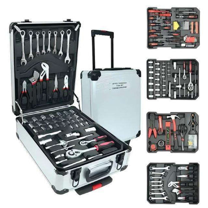 Four-tray rolling tool case