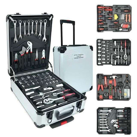 Four-tray rolling tool case
