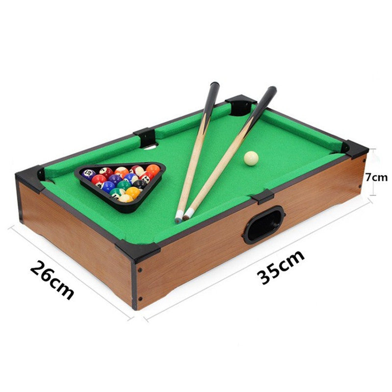 Mini Wooden Tabletop Pool Game Set – Compact Indoor Billiards Game