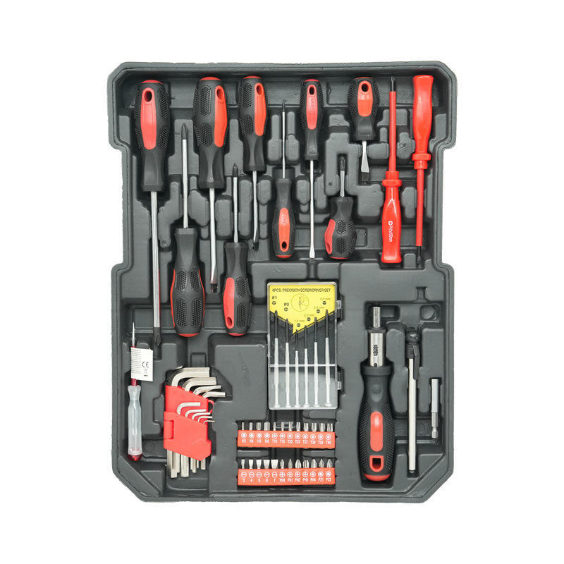 Rolling mechanic's tool set with organised trays