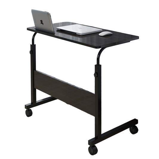 Mobile height-adjustable laptop desk with wheels